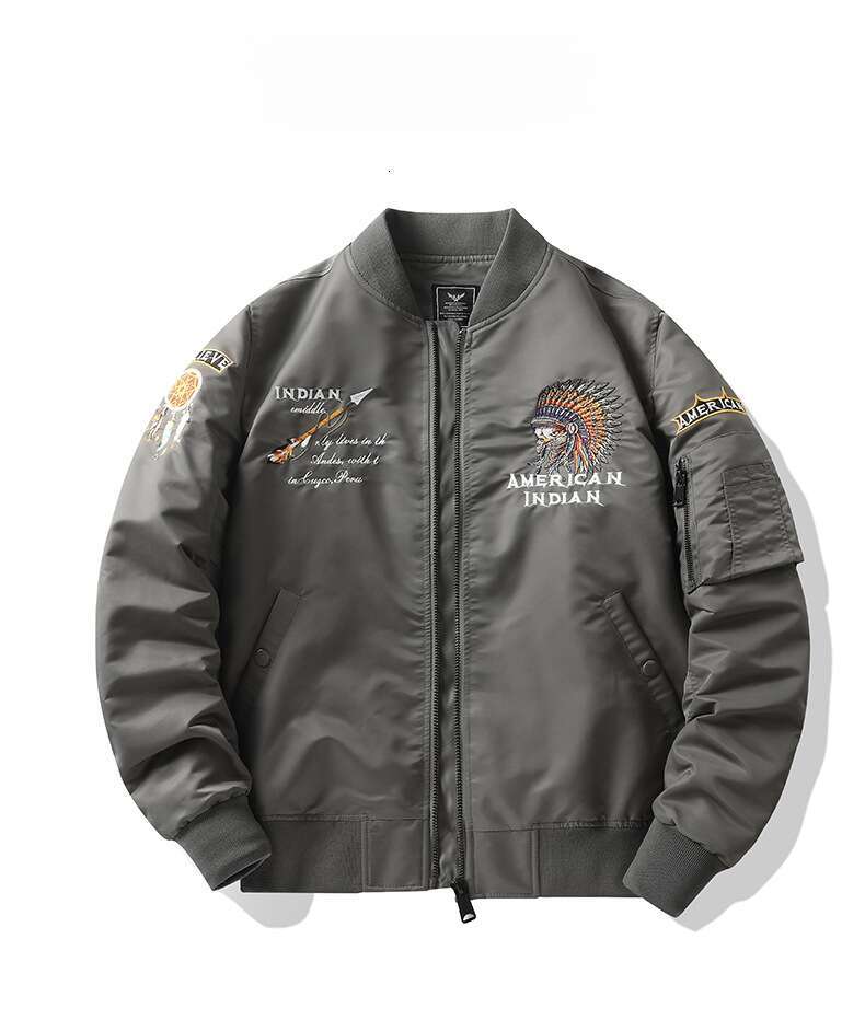 Spring and Autumn New Air Force MA1 Pilot Men's Heavy Industry Embroidered Baseball Suits, Large Size Work Jackets, Trendy