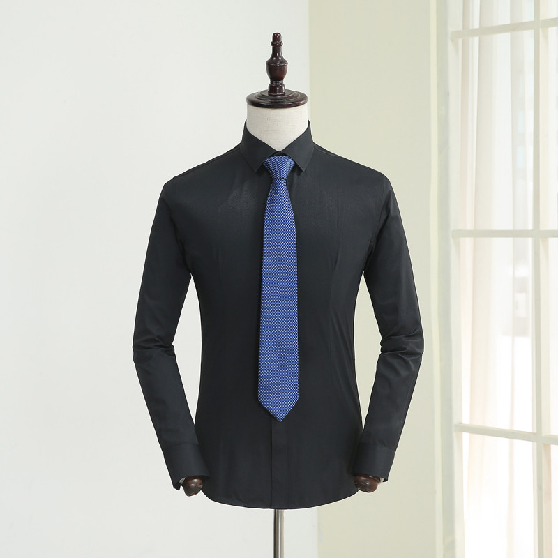 M12223 Spring and autumn men's shirts men's long sleeve Korean style slim solid color shirts