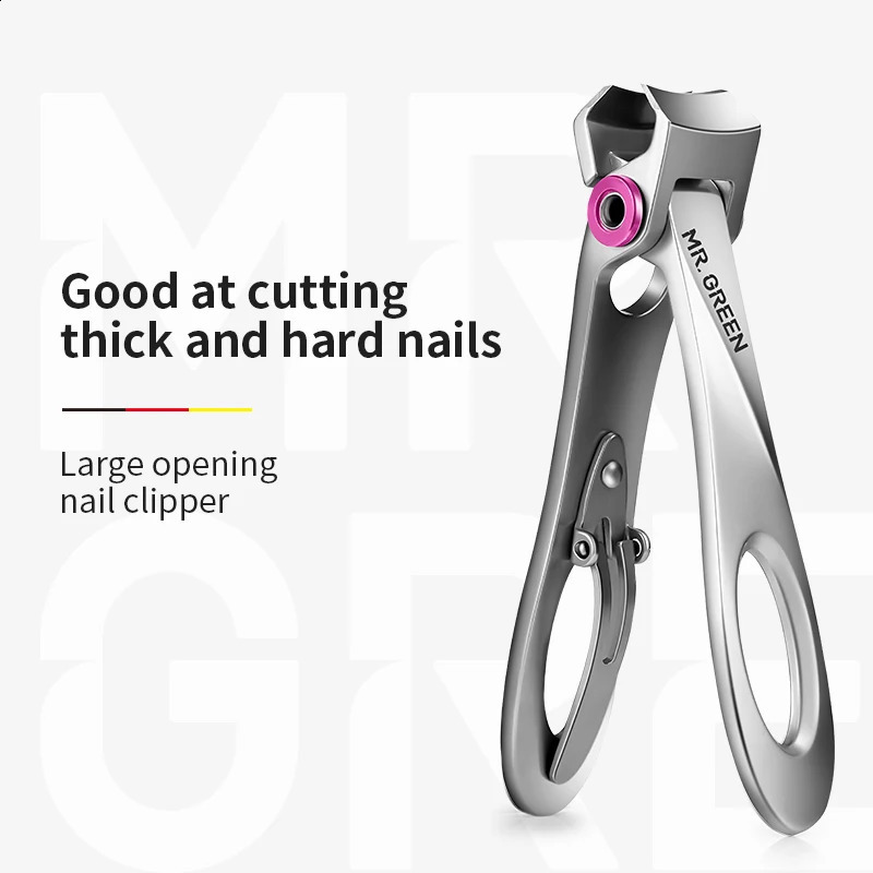 MR.GREEN Nail Clippers Stainless Steel Wide Jaw Opening Manicure Fingernail Cutter Thick Hard Ingrown Toenail Scissors tools 250103