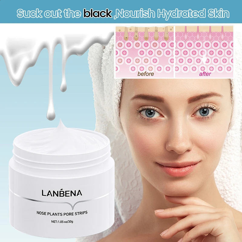 LANBENA Blackhead r Peel Off Mask Aloe Vera Extract Oil Control Nose Mask with 180pcs Cleanses for Deep Clean Hydrating 241223