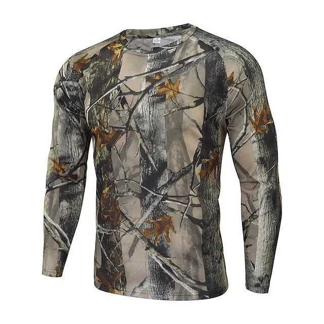 New Arrival Fashion mens camouflage printed T-shirt casual trend army fan Y2K top autumn new street mens long sleeved round neck T-shirt Z241223