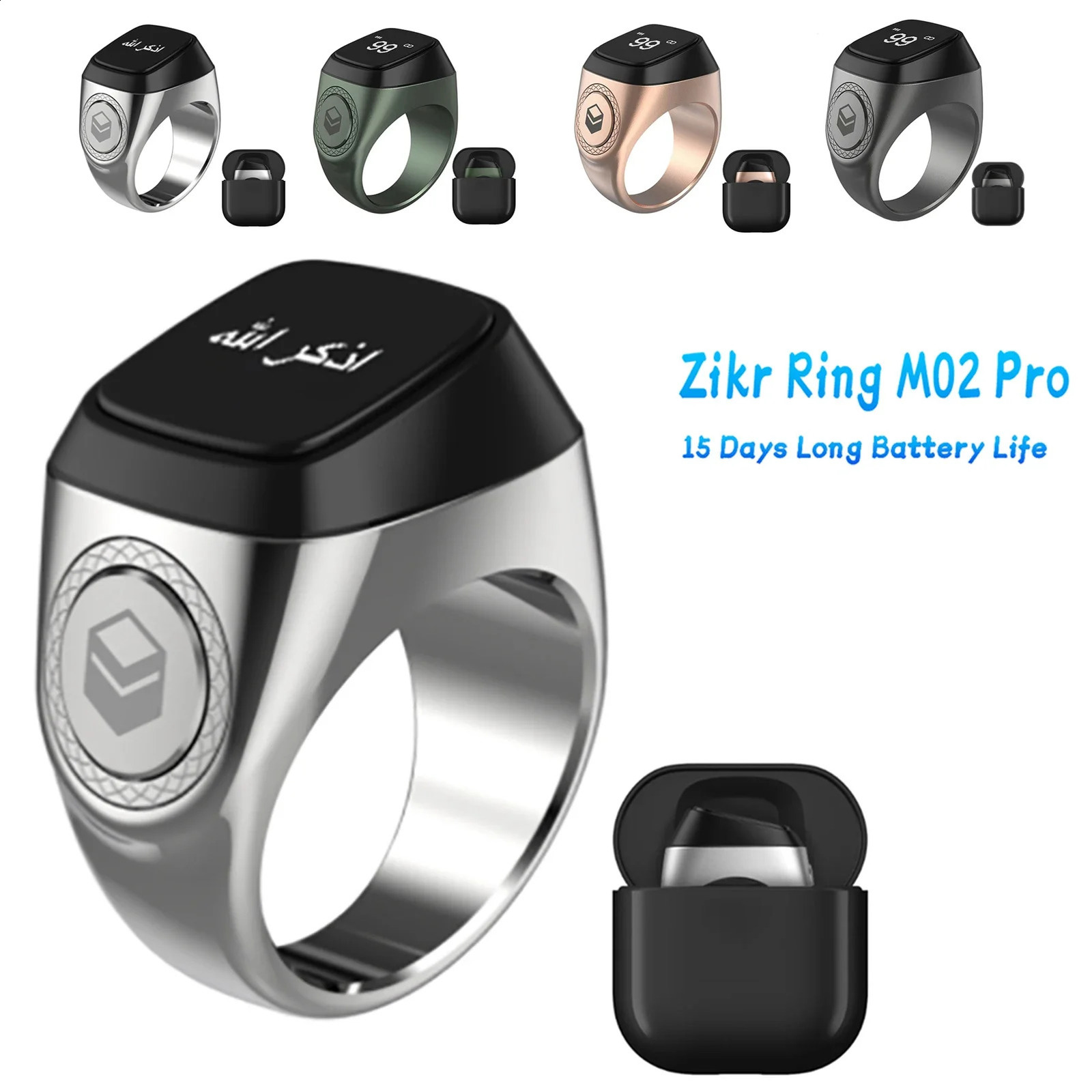 Smart Tally Counter for Muslims Zikr Ring Digital Tasbih Counter 5 Prayer Time Reminder Tasbeeh Counters Islamic Muslim Eid Gift 241220