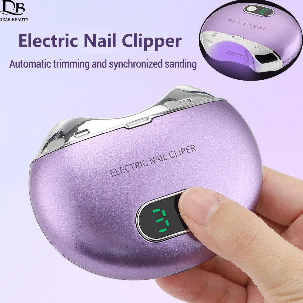 Electric Nail Clippers With Ultraviolet Light Rechargeable Mini Nail Trimming Machine Automatic Nail Trimmer Clipper Cutter 241223