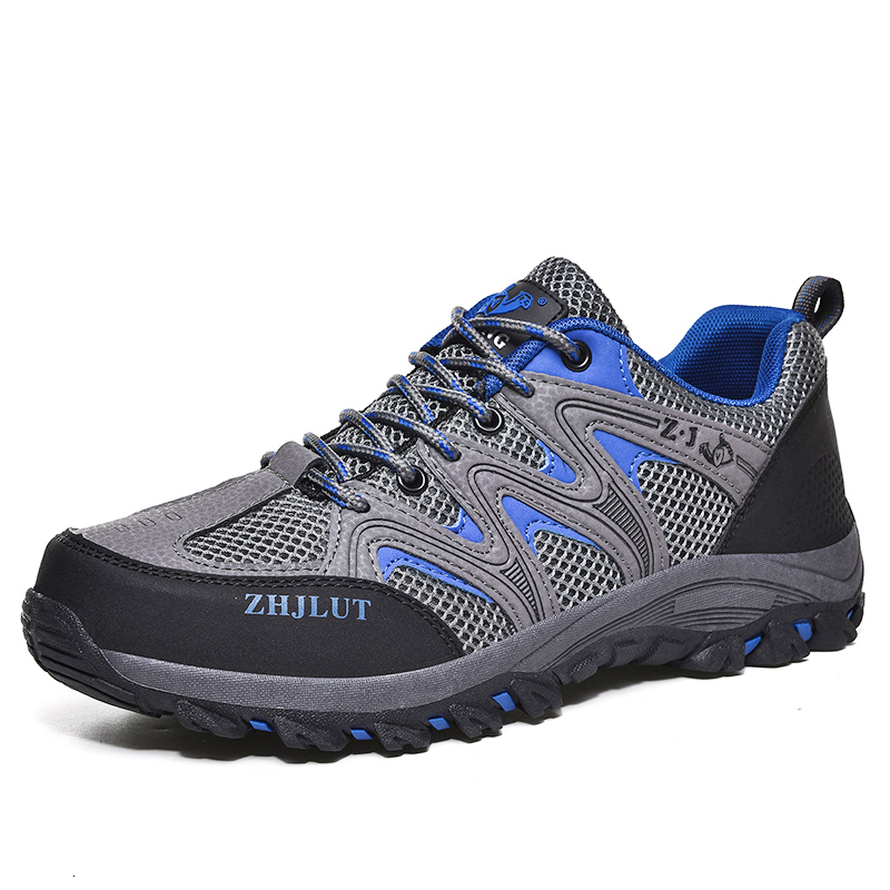 2025 Summer Men Casual Outdoor Mesh Sneakers Women Non-slip Lace Up Trekking Hiking Footwear Camping Spring Black Shoes