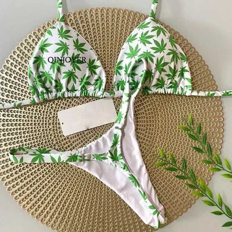 QINJOYER Swimwear Women Leopard Print Bikini Biquini Brazilian Swimwear 2 Piece Set Women Bikini String Swimming Suit Beach WearXJ241223