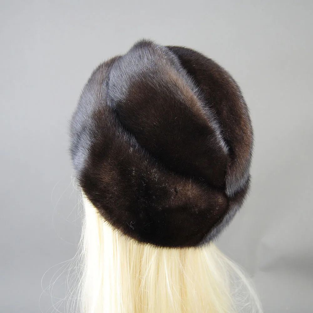 Winter Snow Ladys Cap Unisex Natural Beret Bomber Warm Windproof Luxury Women Hat Fashion Real 100% Mink Fur 241220