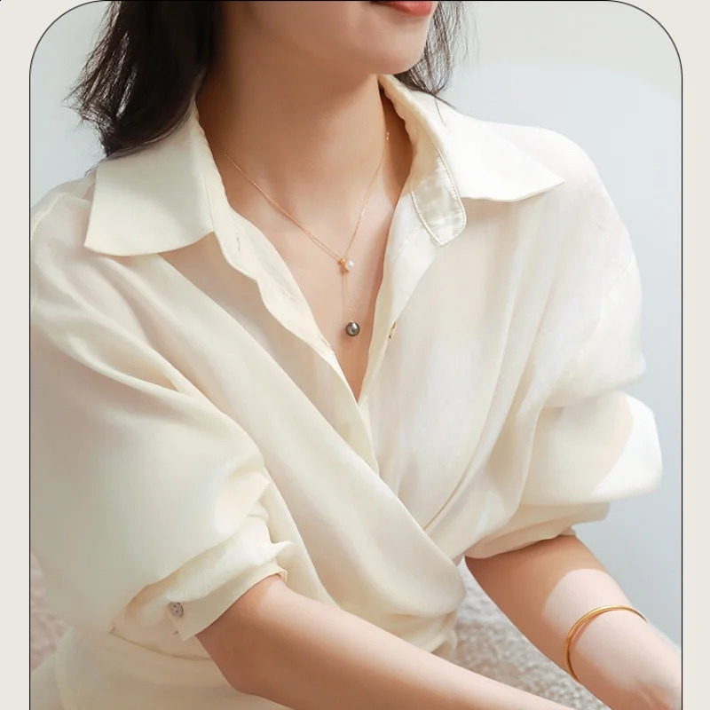 Fine Jewelry Pure 18K Gold Necklace Pendant AU750 Natural Freshwater Pearl Tahiti pearl Elegant Womens Gift Pure Banquet X730 241220