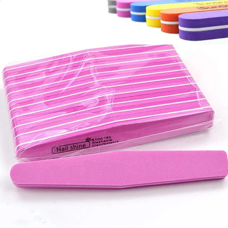 5pcs 100/180 Nail Buffer Double-sided Rubbing Strip For Manicure Nail Art Tools Washable Grinding Sanding Polishing Nails Files 241223