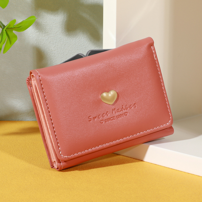 Minimalist Trifold Short Wallet, Solid Color Clutch Coin Purse, Versatile Credit Card Holder