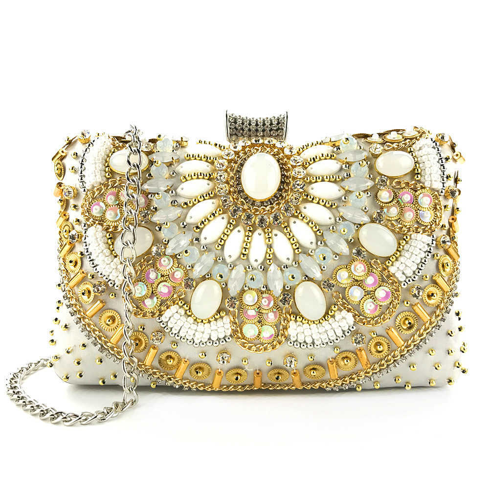 Dinner Bag Clutch Bag Handmade Beaded Dress with Diamond Fashion Bag Womens Tote Bags 240920