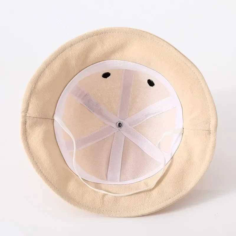 Caps Hats Cute Bear Baby Bucket Hat with Ears Boys and Girls Cotton Children Sun Outdoor Summer Panama H241223OAOO