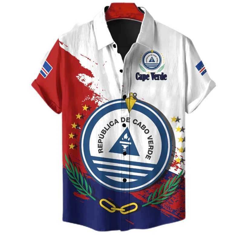 African Cape Verde map flag 3D printing mens shirt national emblem beach shirt patriotic coat shirt W241223