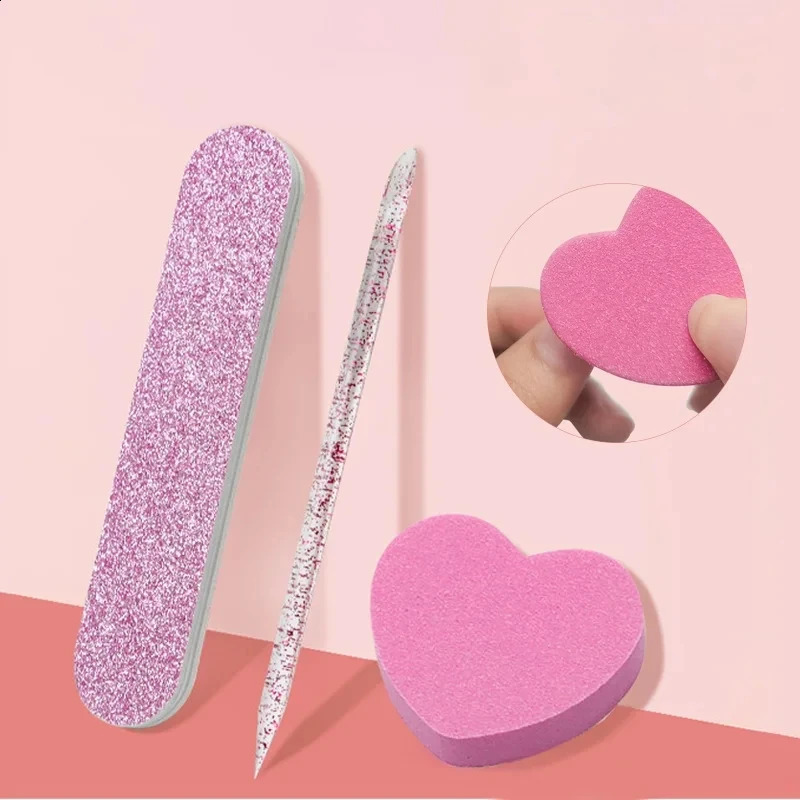 30Sets 3pcs/set Nail File Set Nail Art Crystal Dotting Pen Professional Sandpaper Cuticle r Buffer Files Manicure Tool Set 241223