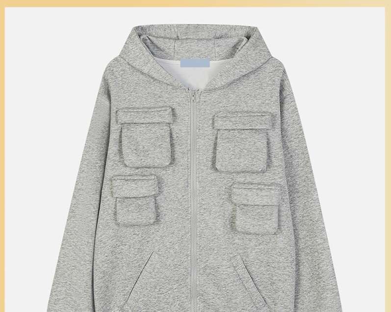 Men's Wear Loose Fitting Suit Spring And Autumn Hooded Zipper Trendy Men's Hoodie American Loose Shoulder Cardigan
