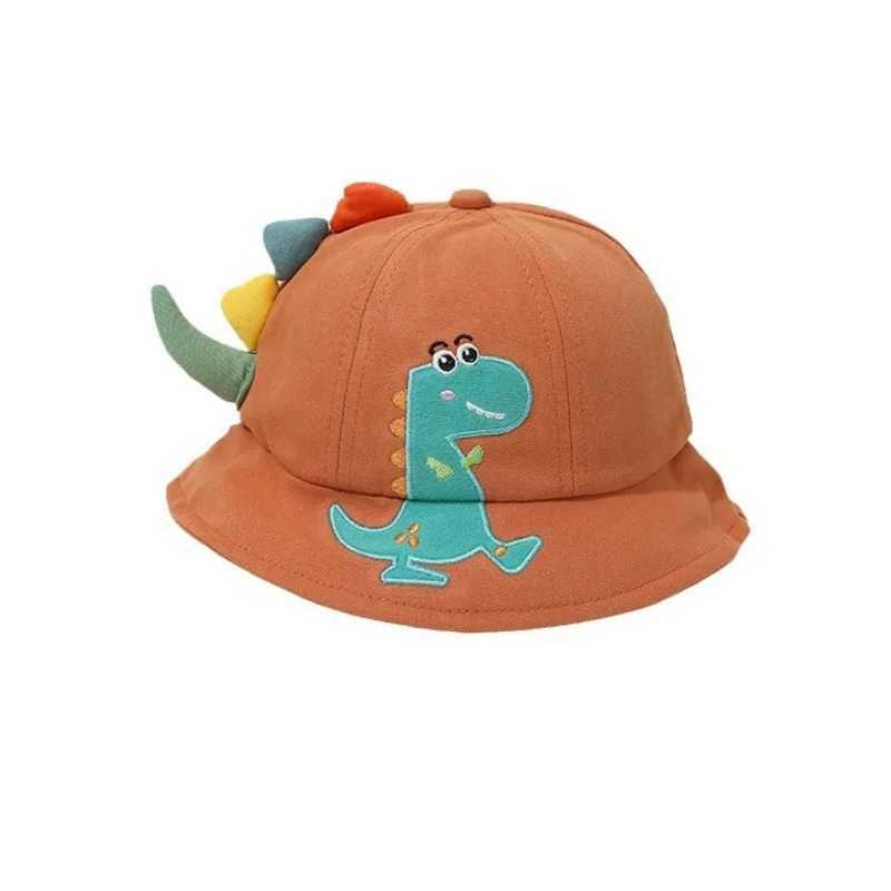 Caps Hats Cartoon dinosaur baby fisherman hat Korean spring and summer childrens outdoor sun hat boys and girls casual cute childrens bucket hat H2412