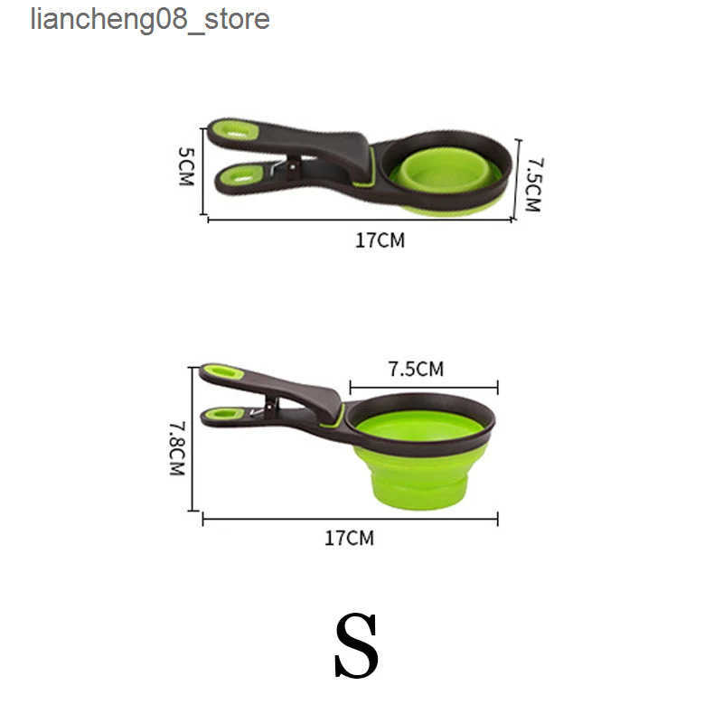 Dog Bowls Dishes Convenient Pet Feeding Spoon Food Shovel Scoop Multifunctional Dog Cat Silicone Container Bowl mascotas Feeder for Animals Dogs L2409