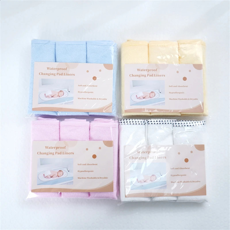 3 Pcs Baby Waterproof Changing Pad Liners Reusable 12*23 Inch Changing Table Nursing Pads Cover Urine Protector 30.5x58.5 cm 241223