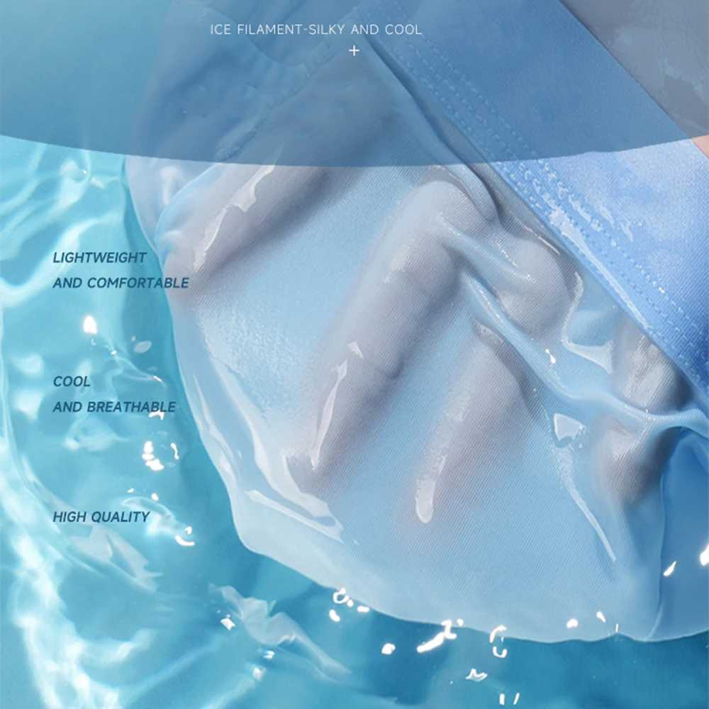 2PCS mens underwear mens ice silk boxing seamless sexy underwear mens ultra-thin breathable boxing shorts mens underwear W241223