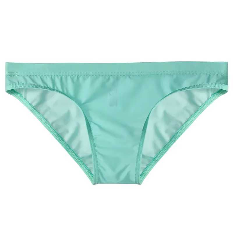 Mens sexy ice silk fabric low waist transparent bikini underwear ultra-thin soft underwear elastic breathable thong W241223