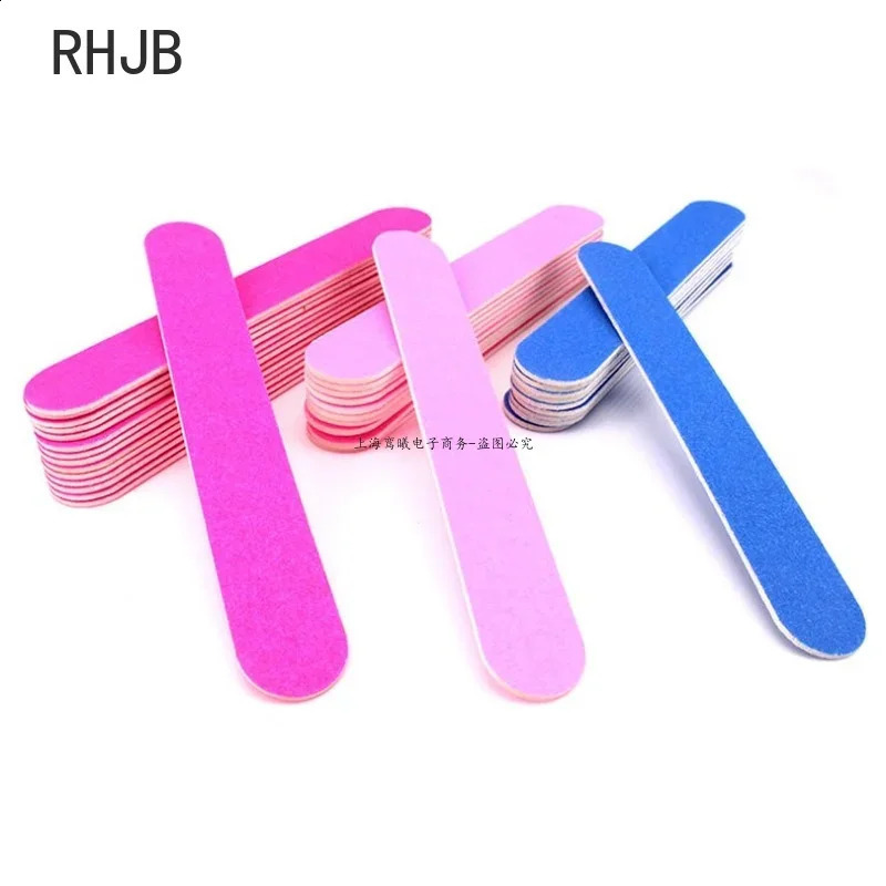 100Pcs/Lot Double Side Disposable Mini Wooden Nail FileGrinding Polishing Buffer Strips Manicure Care ToolsSize 8.5/5x1.3cm 241223