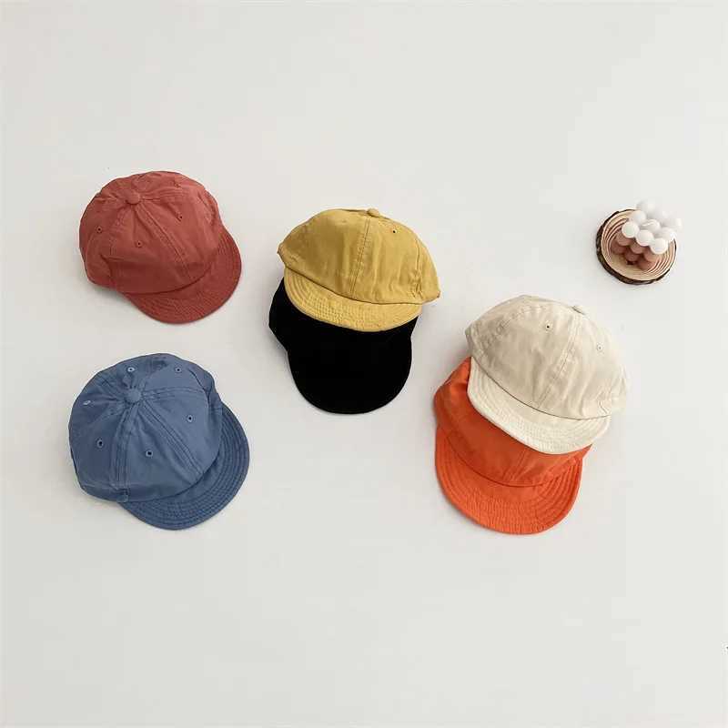 Caps Hats Summer baby baseball cap solid color adjustable childrens sun hat suitable for soft Brim boys girls Peaked Caps Gorras for young children H2
