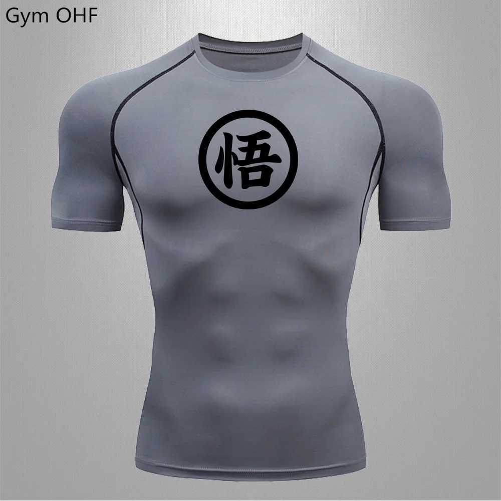 New Arrival Long sleeved Z Goku anime mens running T-shirt quick drying shirt yoga training compression T-shirt gym jogging sweatshirt Rashguard Z2412