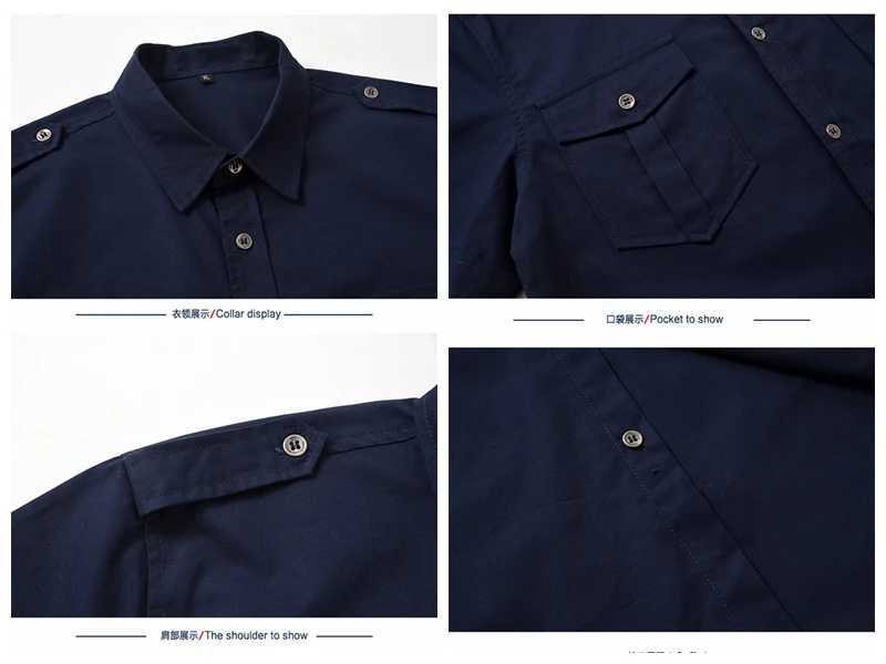 Military shirt mens casual fashion clothing cotton short sleeved retro solid black simple direct shipping W241223