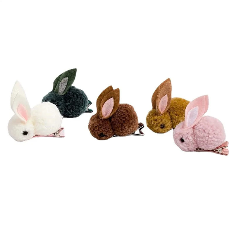 30pcs Children Girls Bunny Hair Clip Plush Cute Stuffed Rabbit Accessories Head Wear for Holiday Easter Day Gifts Halloween 241223