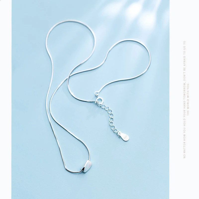 Modian Classic Irregular Square 925 Sterling Silver Simple Pendant for Women Adjustable Link Chain Necklace Fine Jewelry 241220