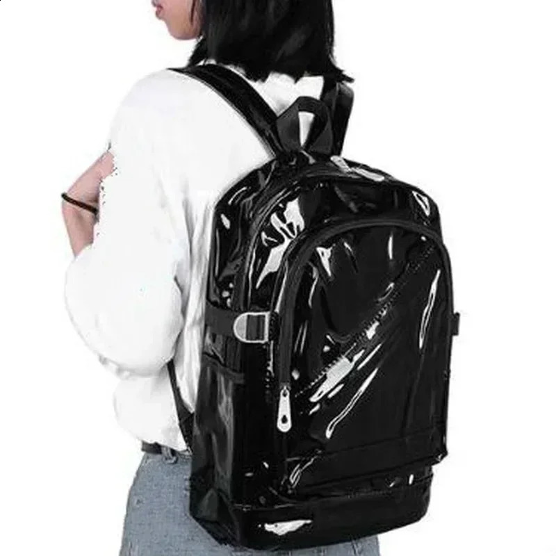 Fashion Transparent Backpack Waterproof PVC Clear Plastic Daily Mini Teenager Girls Notebook School Bag 241223