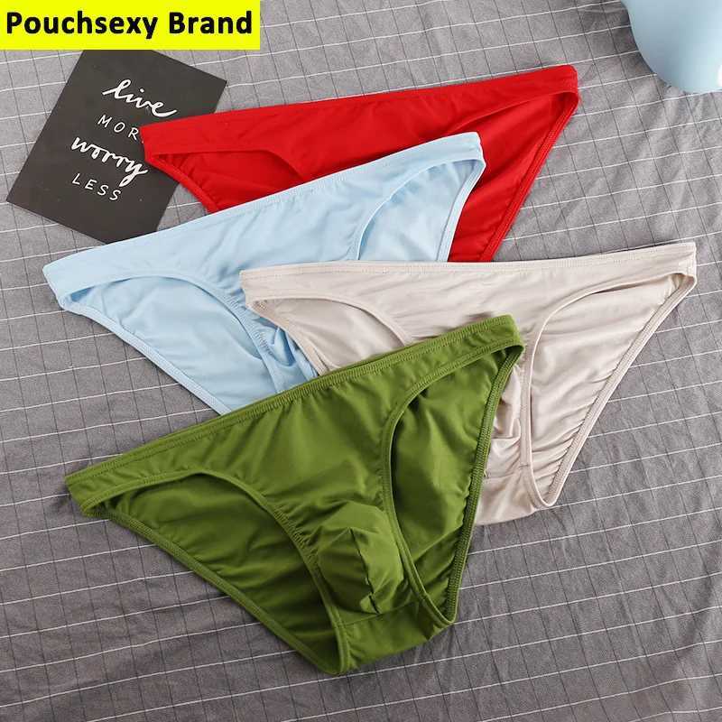 3 pieces of Pouchsexy underwear cotton underwear para hombre mens tight fitting clothes mens comfortable solid underwear mens breathable underwear W24