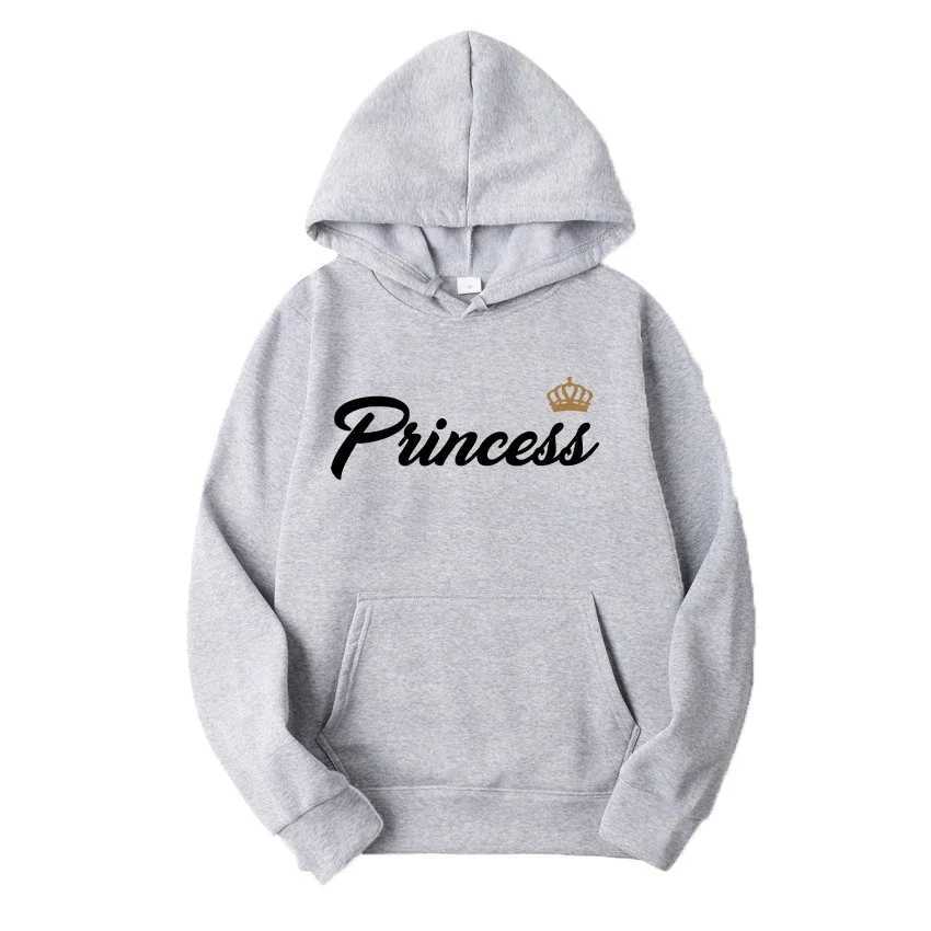 High Quality King Queen Prince Princess Printed Family Sweater Couple Hoodie Parents Childrens Clothing Hoodie T241223