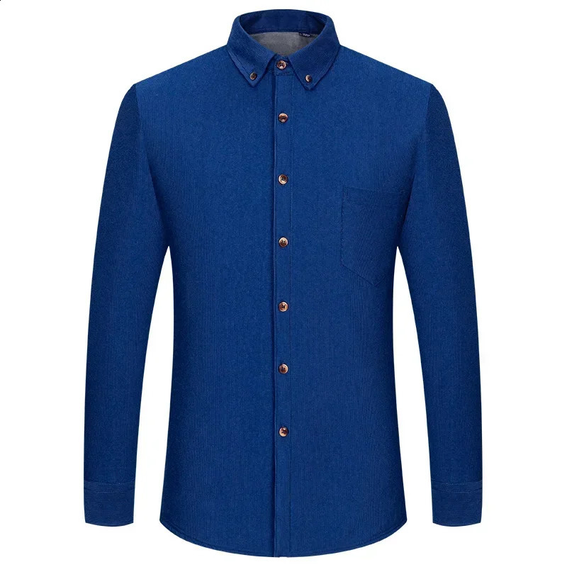 Mens Corduroy Fleece Warm Plaid Classic Style Regular Fit Velvet Large Size Thick Casual Shirt Male Clothes Plus L-6XL 241223