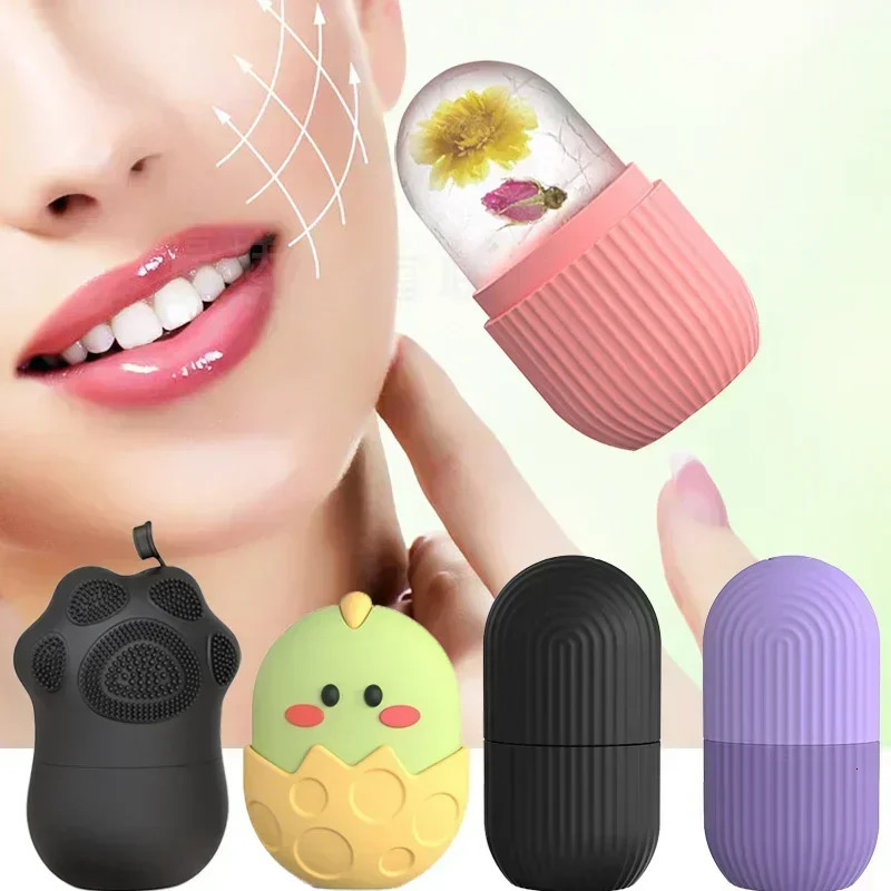 Silicone ice cube tray beauty enhancement hockey massager contour eye roller care reduces acne skin tool 241213