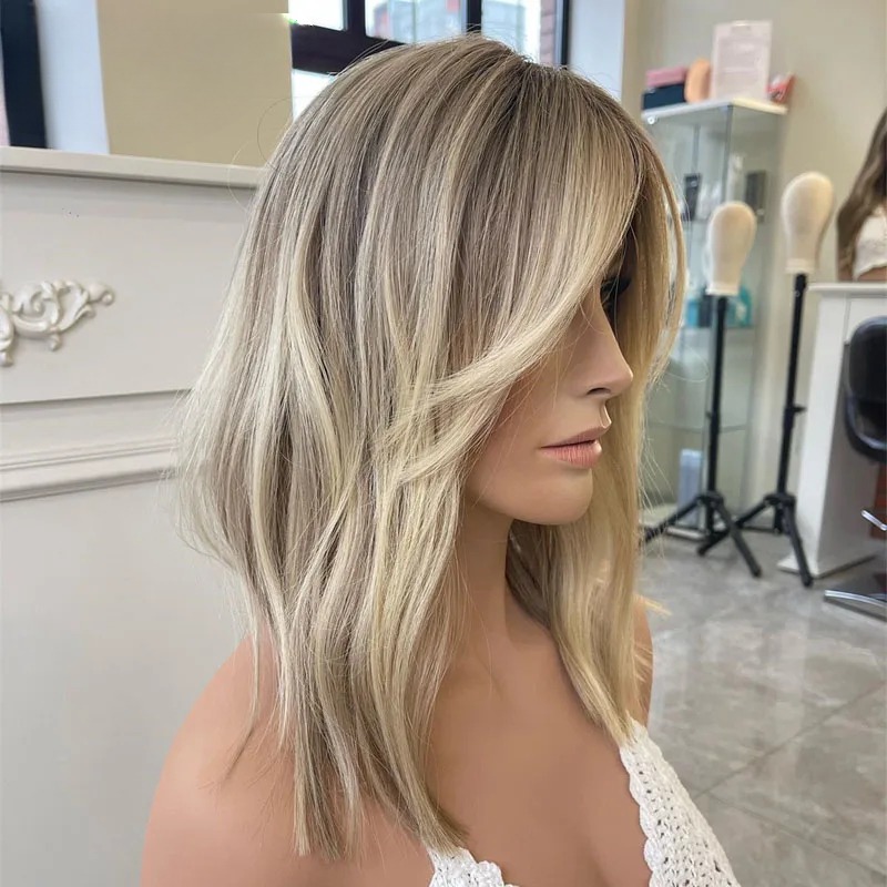 14 16 Inch Brazilian BoB Wig Human Hair Body Wave Ombre Blonde 13x6 HD Lace Frontal Wigs Water Wave Synthetic Lace Closure Glueless Wig for Women