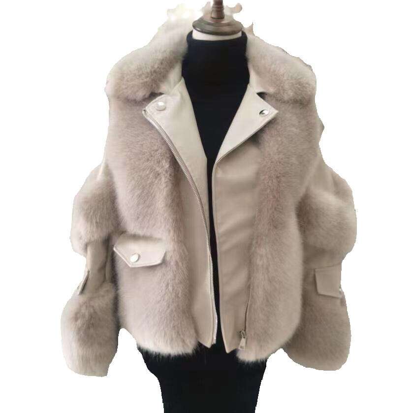 Haining for Womens 2024 New Fine Imitation Fox and Integrated Young Elite Style Fur Coat