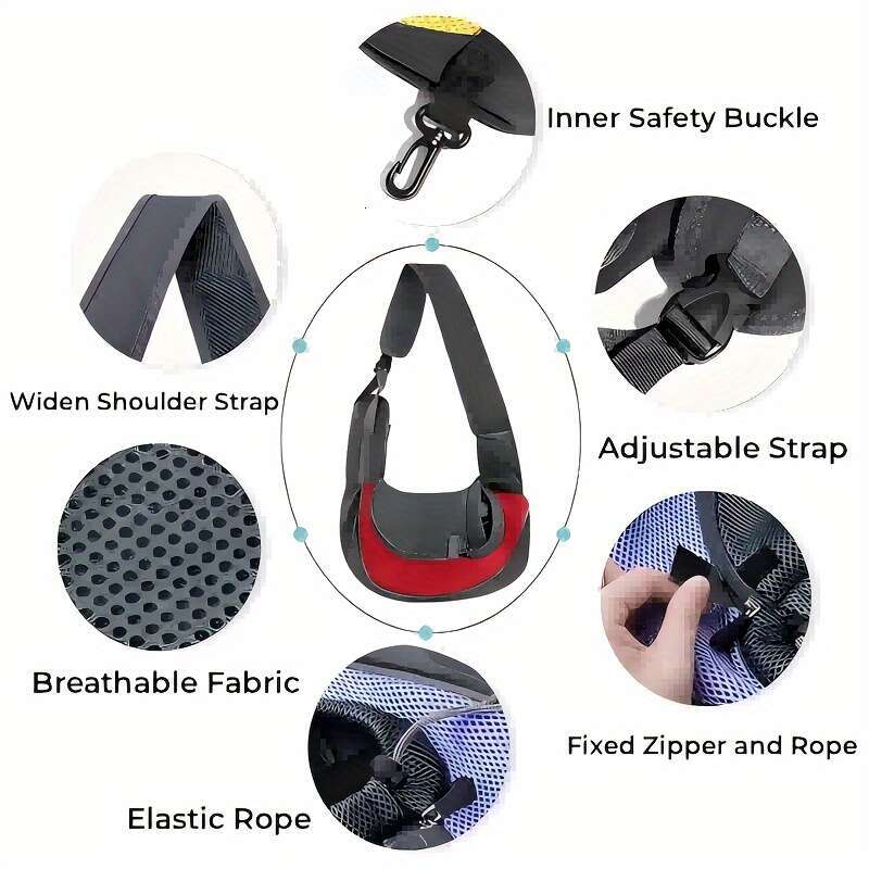 MeshVentilated Pet Carrier Backpack Lightweight Ergonomic Design for Cats & Dogs - Portable Crossbody Travel Bag