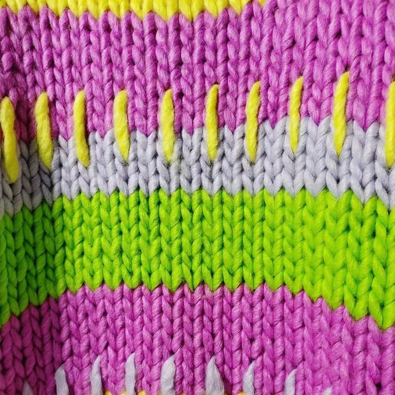 Thick Colorful Loose Fit Chunky Sweater Women Handmade Warm Pullover Winter Clothes 241223