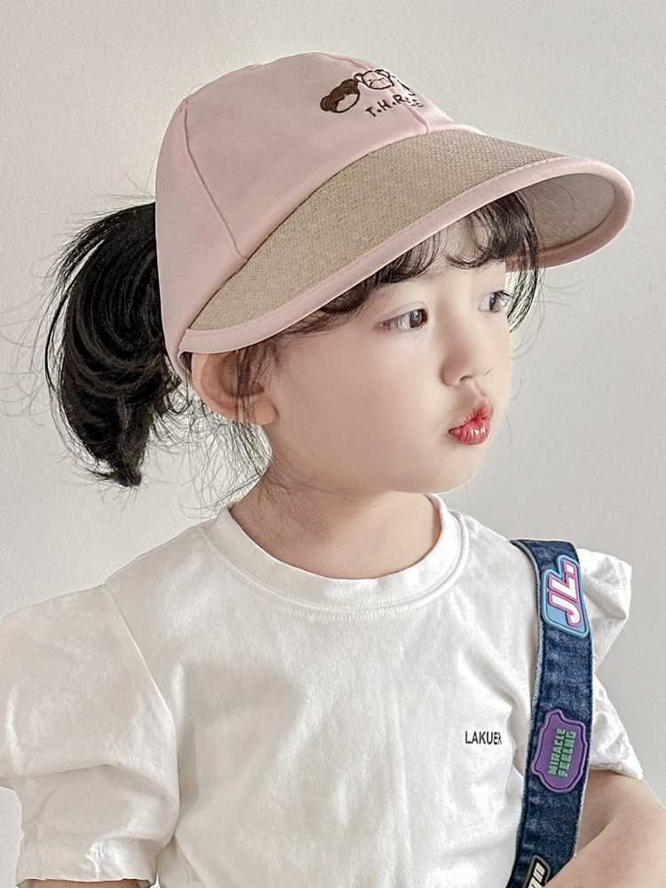 Caps Hats Childrens hats summer sky top sun hats boys and girls outdoor sun hats duck tail velvet hats breathable H241223