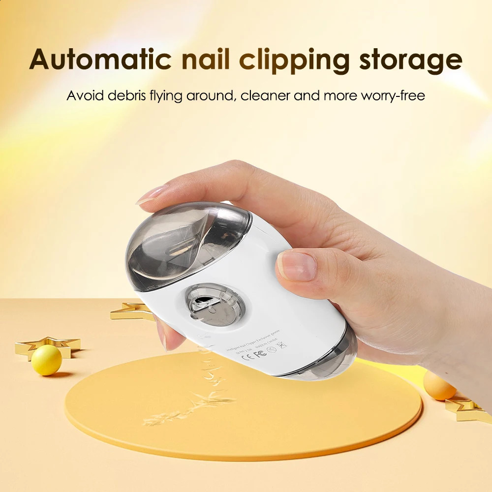 Electric Nail Clipper With Blue Light Adult Baby Toes Automatic Nail Clippers Grinder Manicure Cutter Trimming Polishing Tools 241223