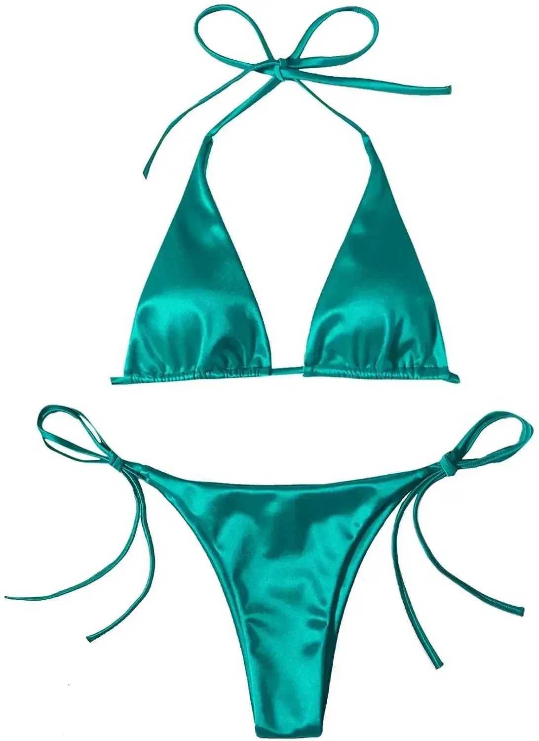 Swimwear Thong Bikini Set Sexy New Gold Swimsuits Woman Sexy Bathing Suits Bikinis Triangle Bandage Female BeachwearXJ241223