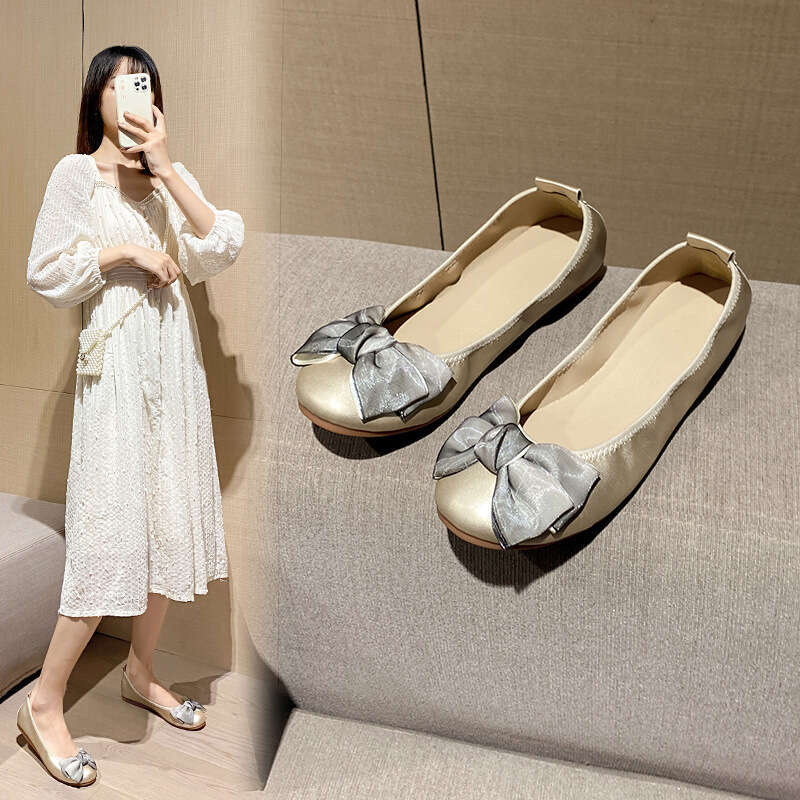 Doudou Summer Single Flat Soled Professional Large 41-43 Feet Wide Fat Pregnant Women's Chicken Rolls Shoes Soft Soles