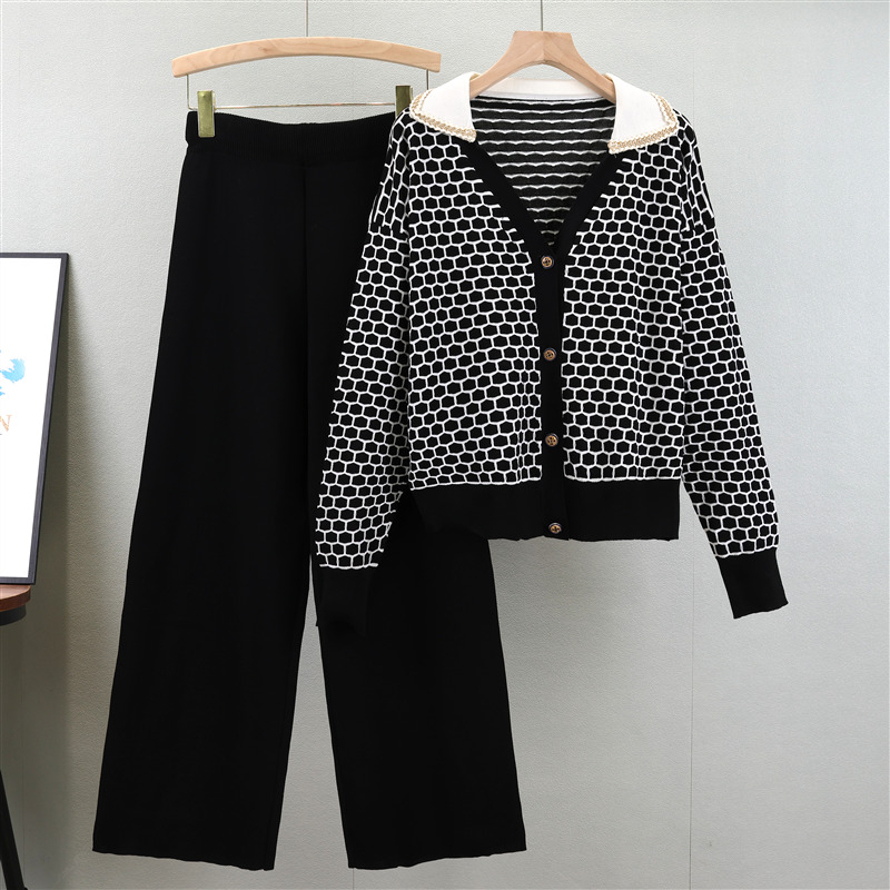 Tracksuit Women Knitted V Neck Cardigans Sweaters + Pants Sets Ladies Fashion Casual 2 Piece Costumes Outfit new Autumn