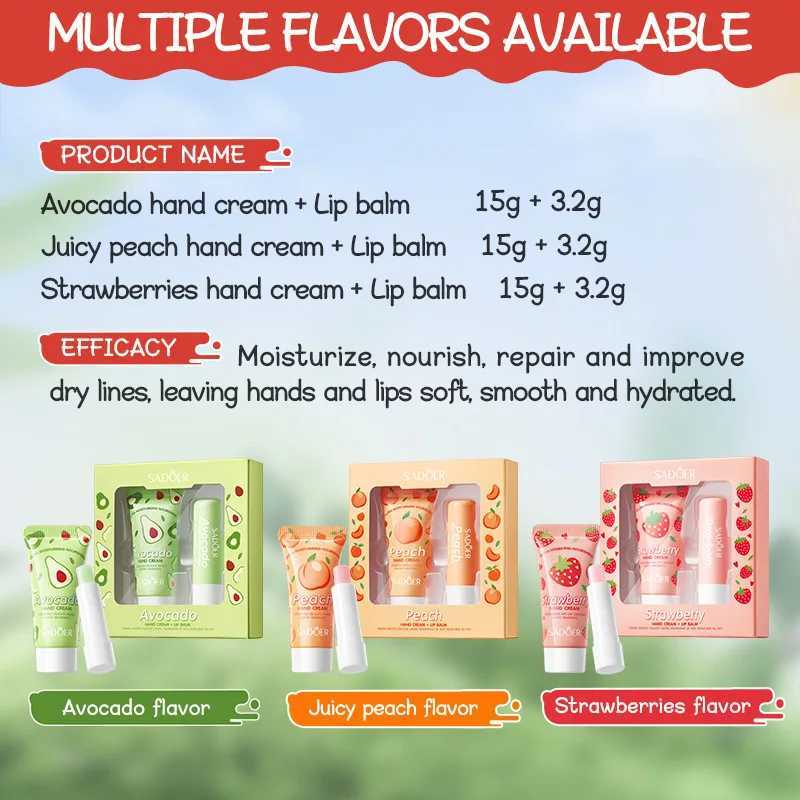 Lip Balm Hand Cream Kit Lotion gift setsMoisturizing Nourishing skin care Improving Dry Skin Lip balm Makeup CosmeticsXJ241223