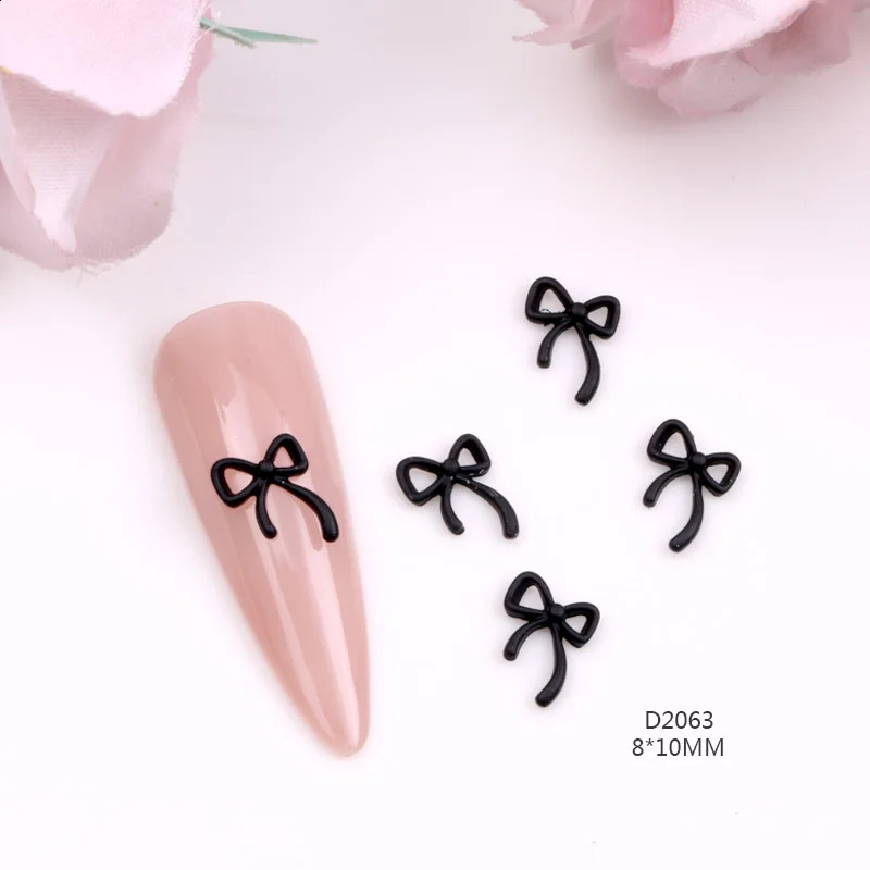 TSZS 10pcsLot Korea Kawaii Bow Ribbon Nail Art Sharms Metal Cute Colorful Bowknot Ribbon Nail Art Decoration 241223