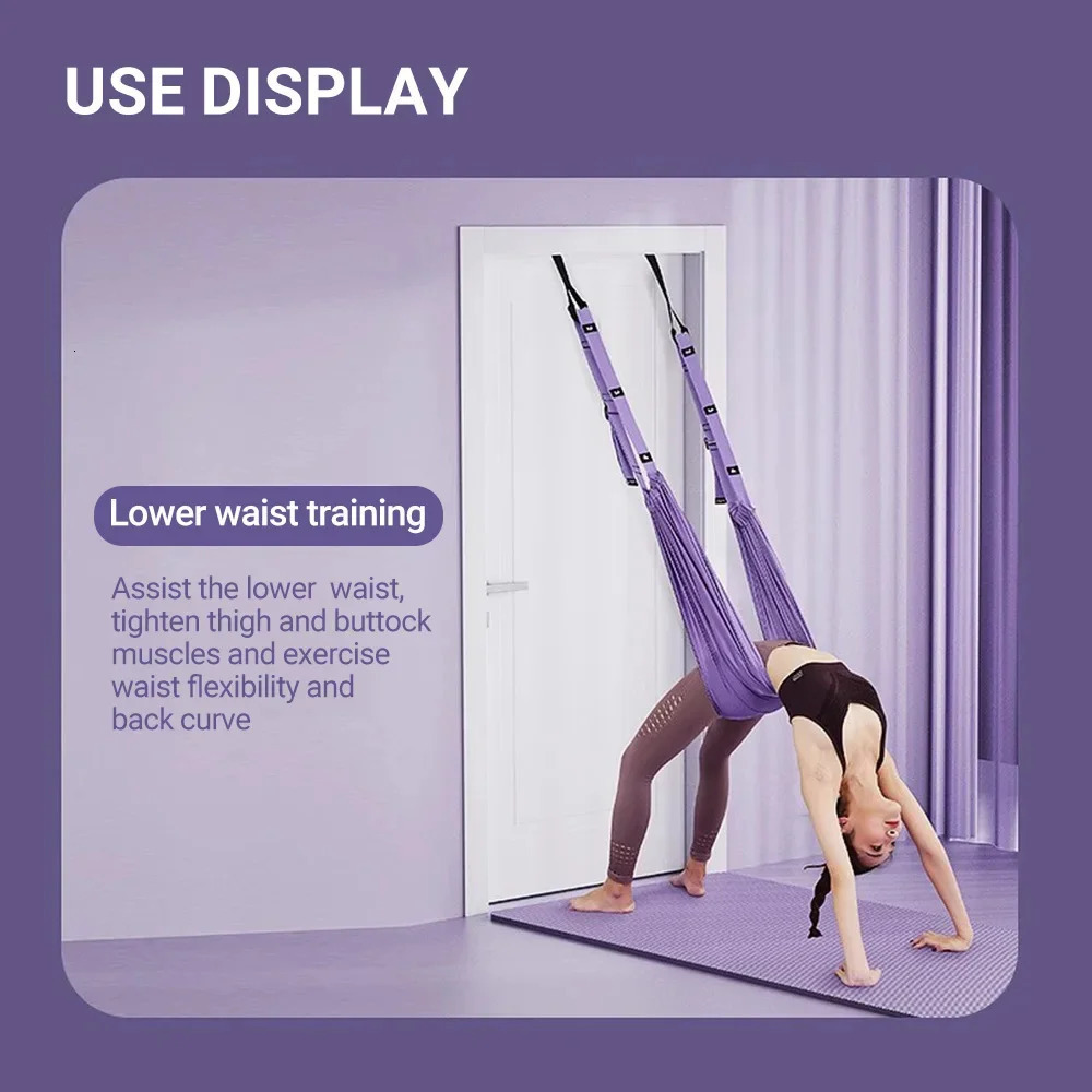 Finger Stretching Tool Elastic Yoga Belt Woman Hammock Split Lower Waist Trainer Inverted Rope Pull 241216