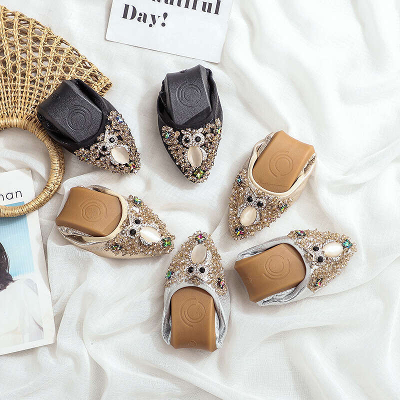 Single Shoe 2021 New Summer Light Mouth Versatile And Autumn Women's Shoes, Spring Soft Sole Pointed Flat Bottomed Scoop Shoes
