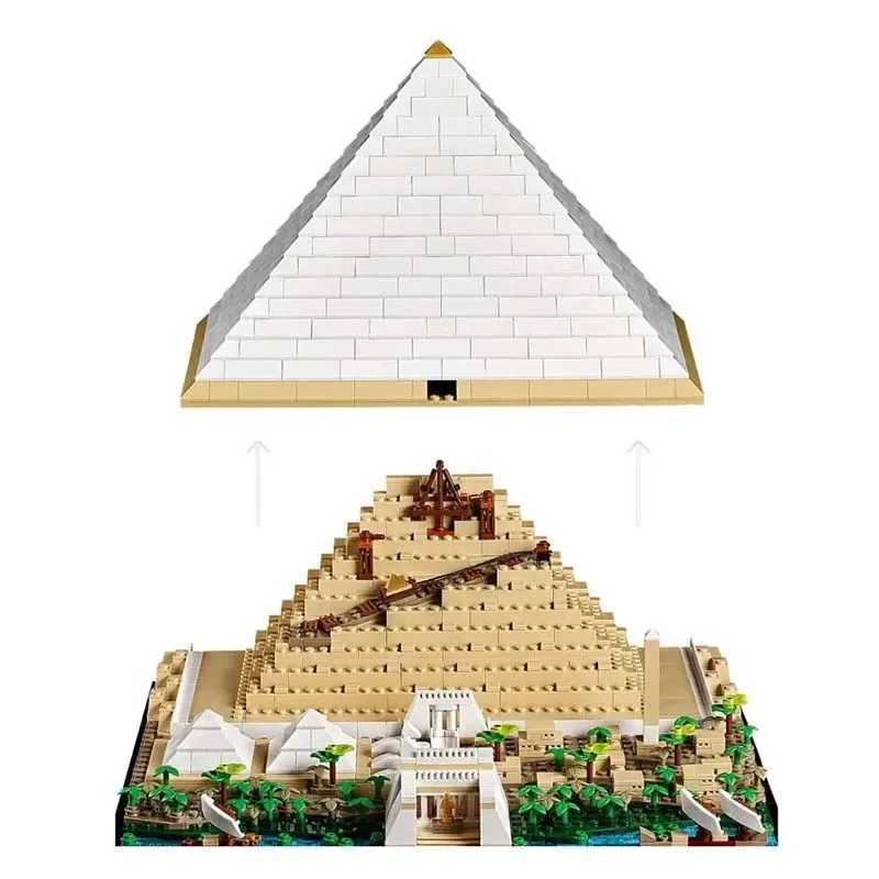 Blocks Giza Great Pyramid Building Block Model Classic City Building Compatible Birthday Christmas Toys Gifts S2412211