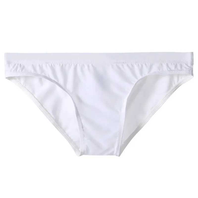 Mens sexy ice silk fabric low waist transparent bikini underwear ultra-thin soft underwear elastic breathable thong W241223