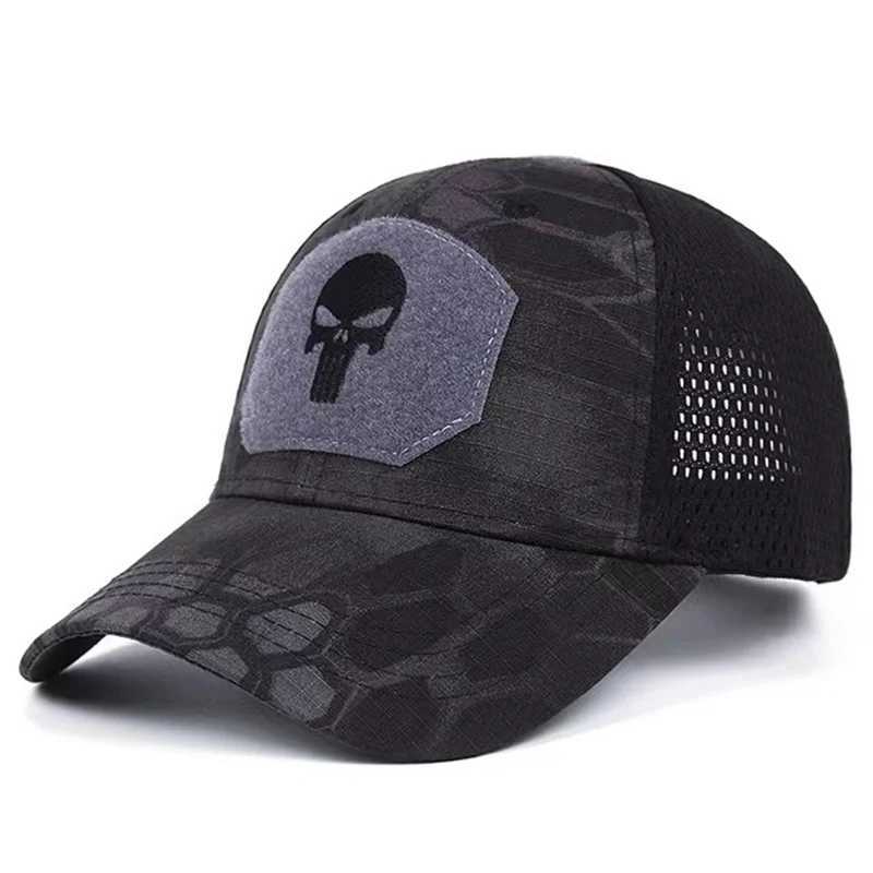 Caps Hats Baseball Hat Camouflage Truck Hat Outdoor Sports Hiking Hunting Combat Painted Adjustable Grid Snap Sun Hat H241223